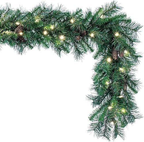 Miniatura 5 de Vickerman Guirnalda de Navidad artificial Cheyenne de 50 x 14 pulgadas con 1320 puntas de PVC, guirnalda de pino realista para una sensación