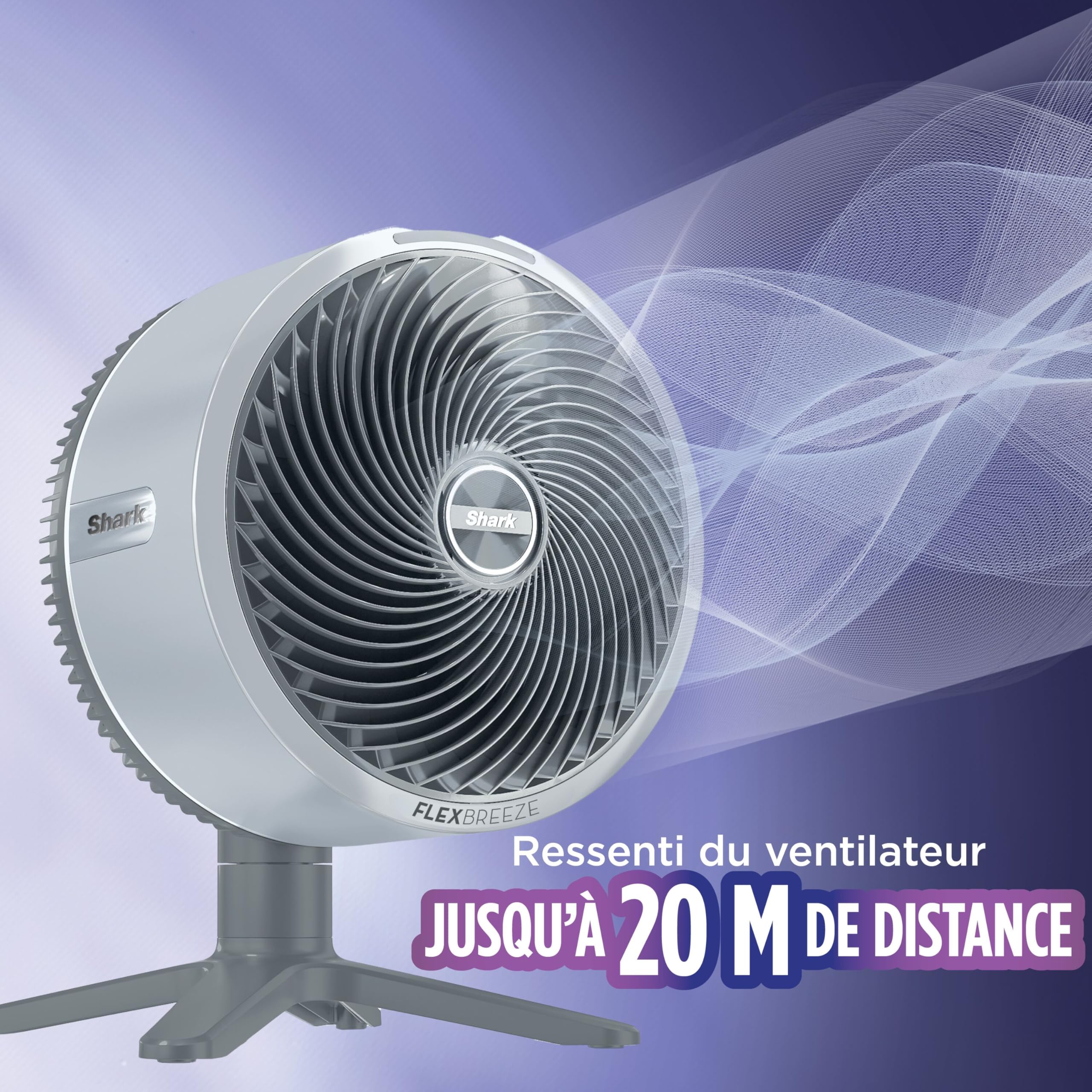 Shark FlexBreeze TableMate Ventilateur intérieur/extérieur sans fil, autonomie 24 h, refroidissement puissant, portée 20 m, ventilateur silencieux, 5 vitesses, télécommande, gris brume, FA150EU