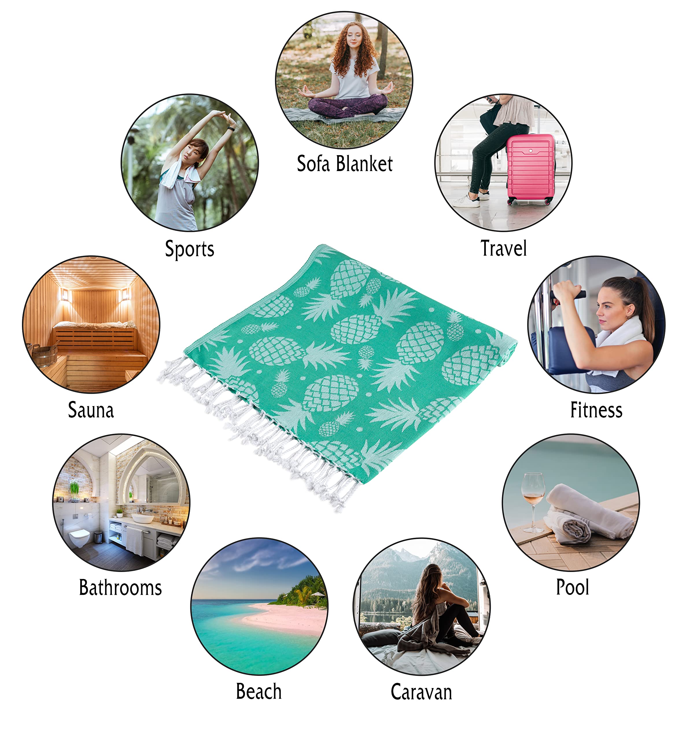 Your Castle Pestemal Serviette De Hammam XXL - Serviette De