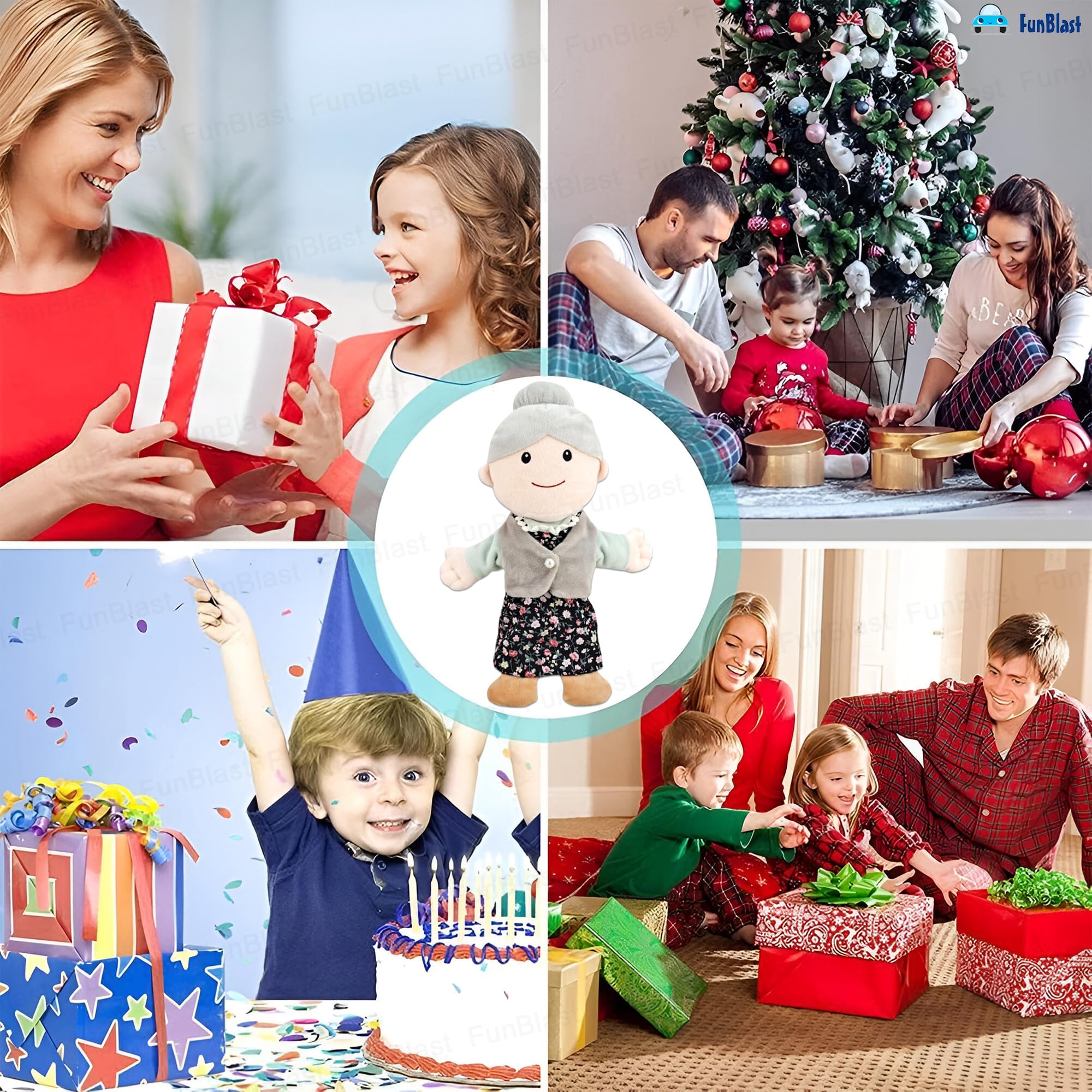 FunBlast Hand Puppet for Kid – Family Members Soft Hand Puppets for Kids Story Telling Puppet for Kids, Hand Puppet Toy, (Multicolor) (Grand Mother) 4