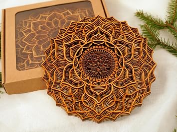 Mandala Wooden Wall Art, Spiritual Gift, Handmade Home Decor, Housewarming Gift, Natural Wood Wall Hanging, Bohemian Decoration Accent