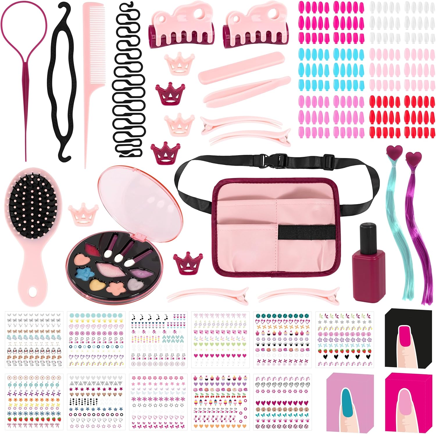 Bayer Design Charlene Magic Nails Styling Head Doll with Hair & Nail Art, 10.5 in Tall Bust, Movable Hands, Beauty Salon Toy for Kids Ages 3+