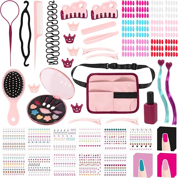 Bayer Design Charlene Magic Nails Styling Head Doll with 10.5 in Bust | Blonde Hair Styling Toy with Movable Hands for Kids Ages 3+, Includes 100 Beauty Accessories and Makeup Palette
