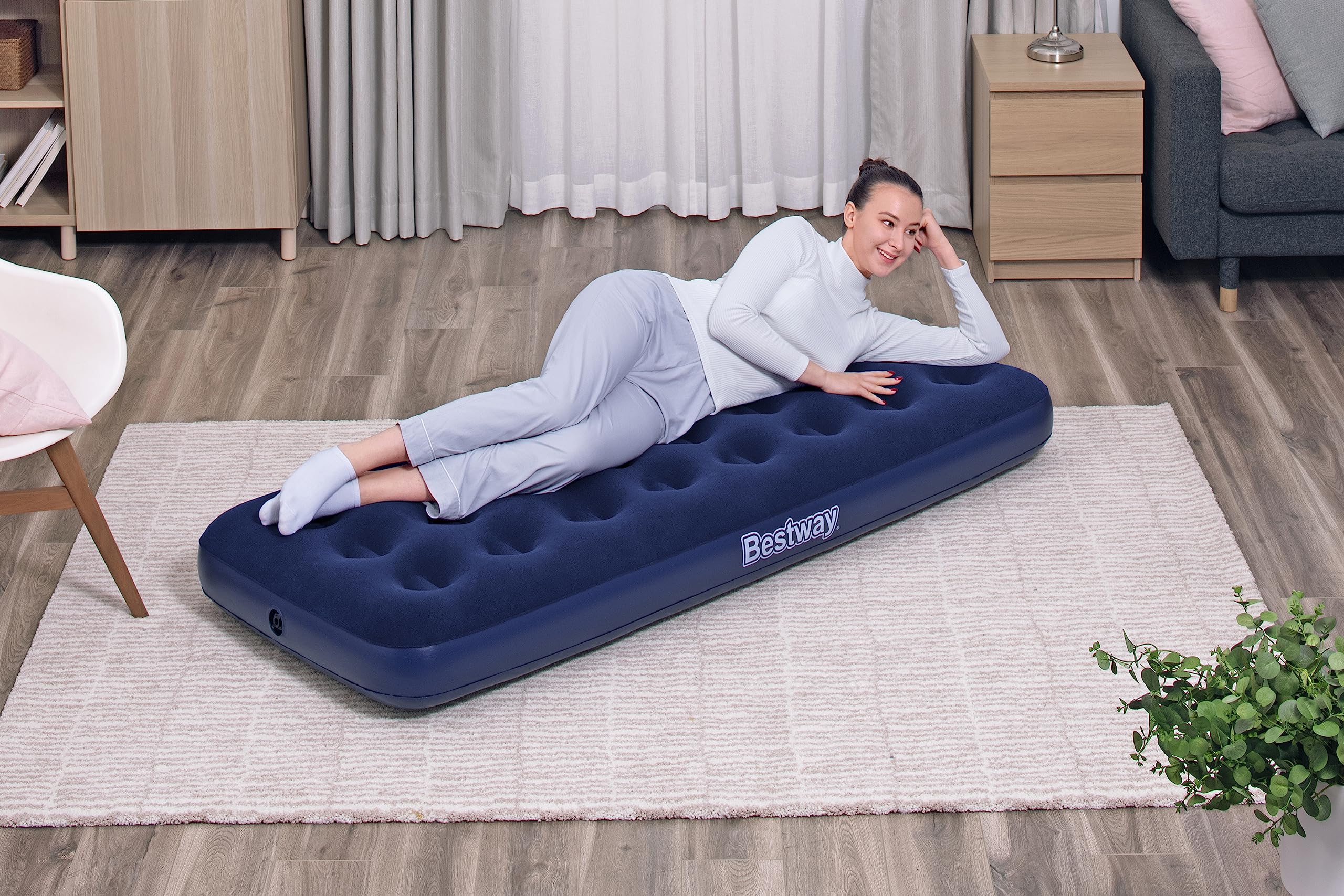Bestway Uniseks 67000 Materac Dmuchany, Niebieski, 185 x 76 x 22 cm