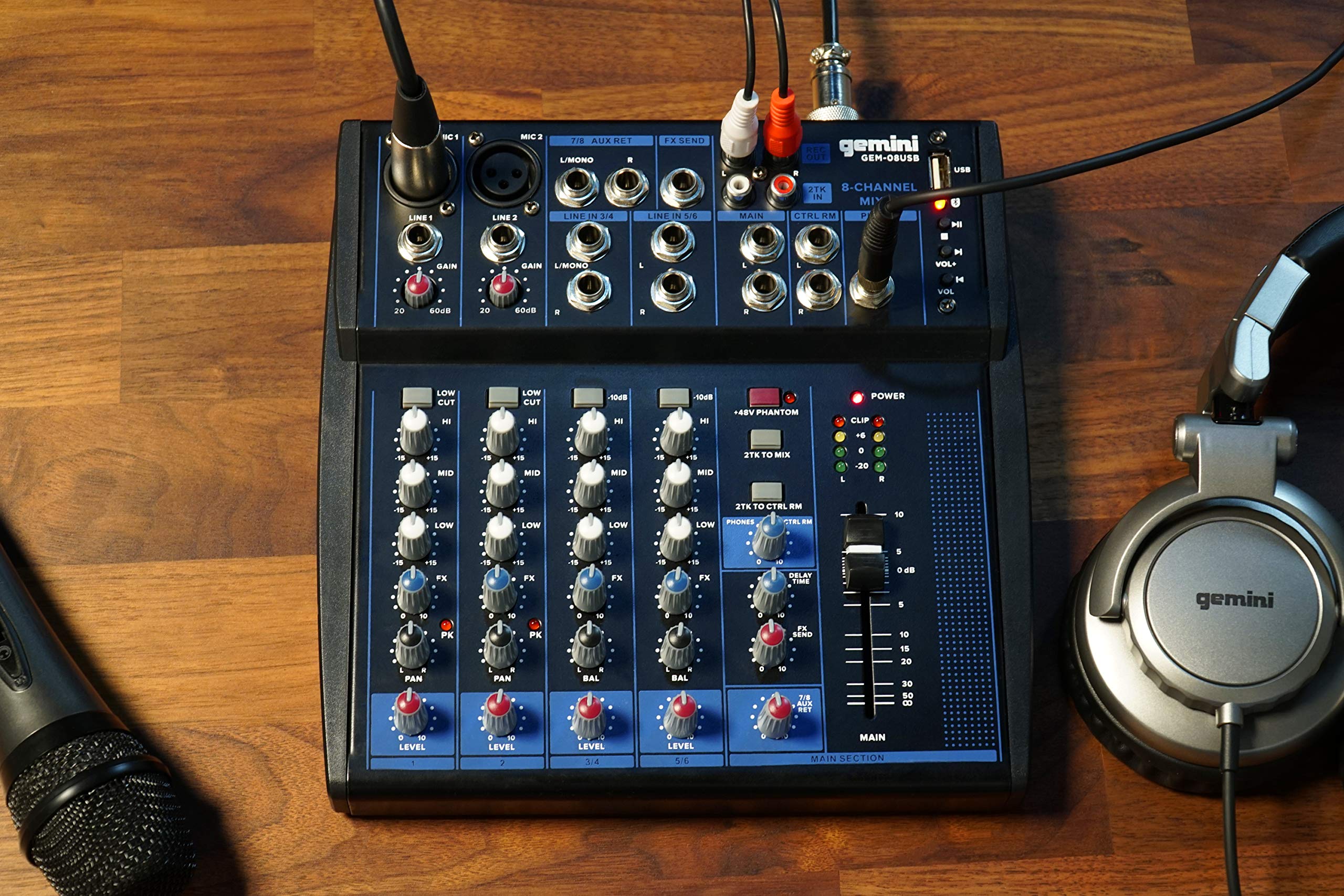 Amazon.com: Gemini 8-Channel Audio Mixer – USB Playback, FX, EQ