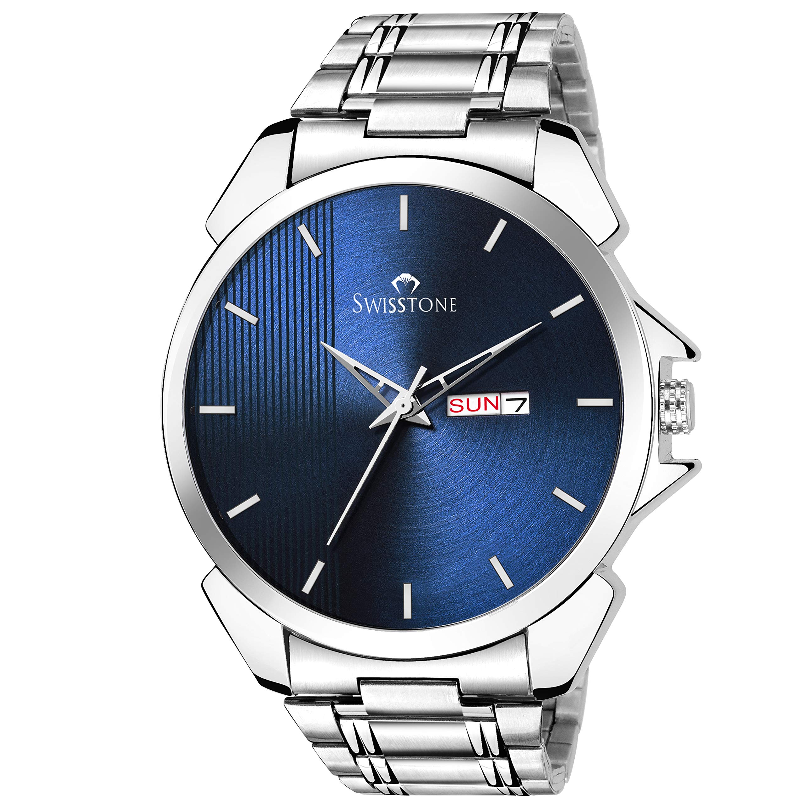 SWISSTONE Analogue Blue Dial Stainless Steel Chain Mens Wrist Watch (B07P6QCHFP) Amazon Price History, Amazon Price Tracker