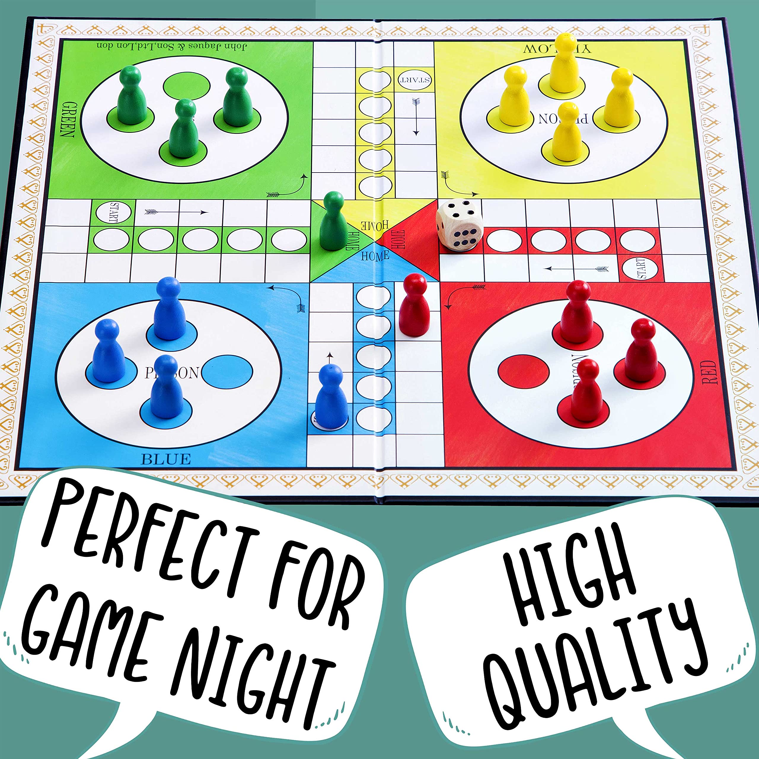 Jaques of London Ludo Game Board Family Board Games for Kids