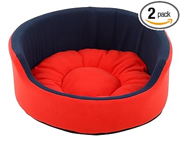 Pet Care Dog and Cat Both Side Usable Soft Wall Bed - 105 cm x 24 cm, Red and Navy (XX-Large)