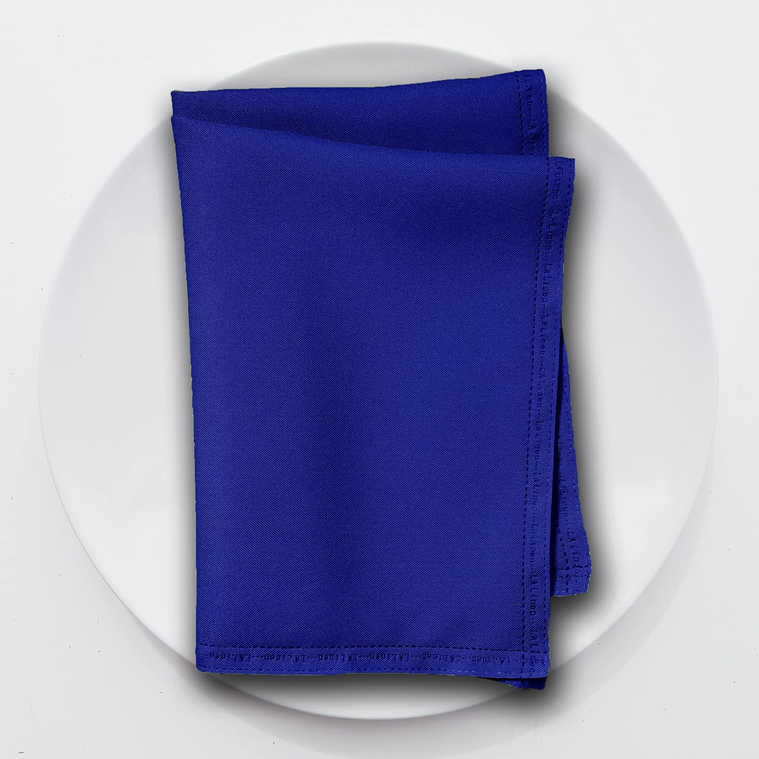 LA Linen Napkins, Faux Raw Silk, QEB Laser Bonded Edge, Stain and Wrinkle Resistant Cloth Napkin for Dinning, Kitchen, Party, 18 by 18-Inch, 6-Pack, Royal Blue