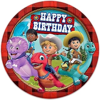 Treasures Gifted Dino Ranch Dinner Plates 24ct - 9 Inch Dino Ranch Party Plates - Dino Ranch Party Supplies - Dino Ranch Birthday Party Supplies - Dino Ranch Decorations - Dino Ranch Dinner Plates