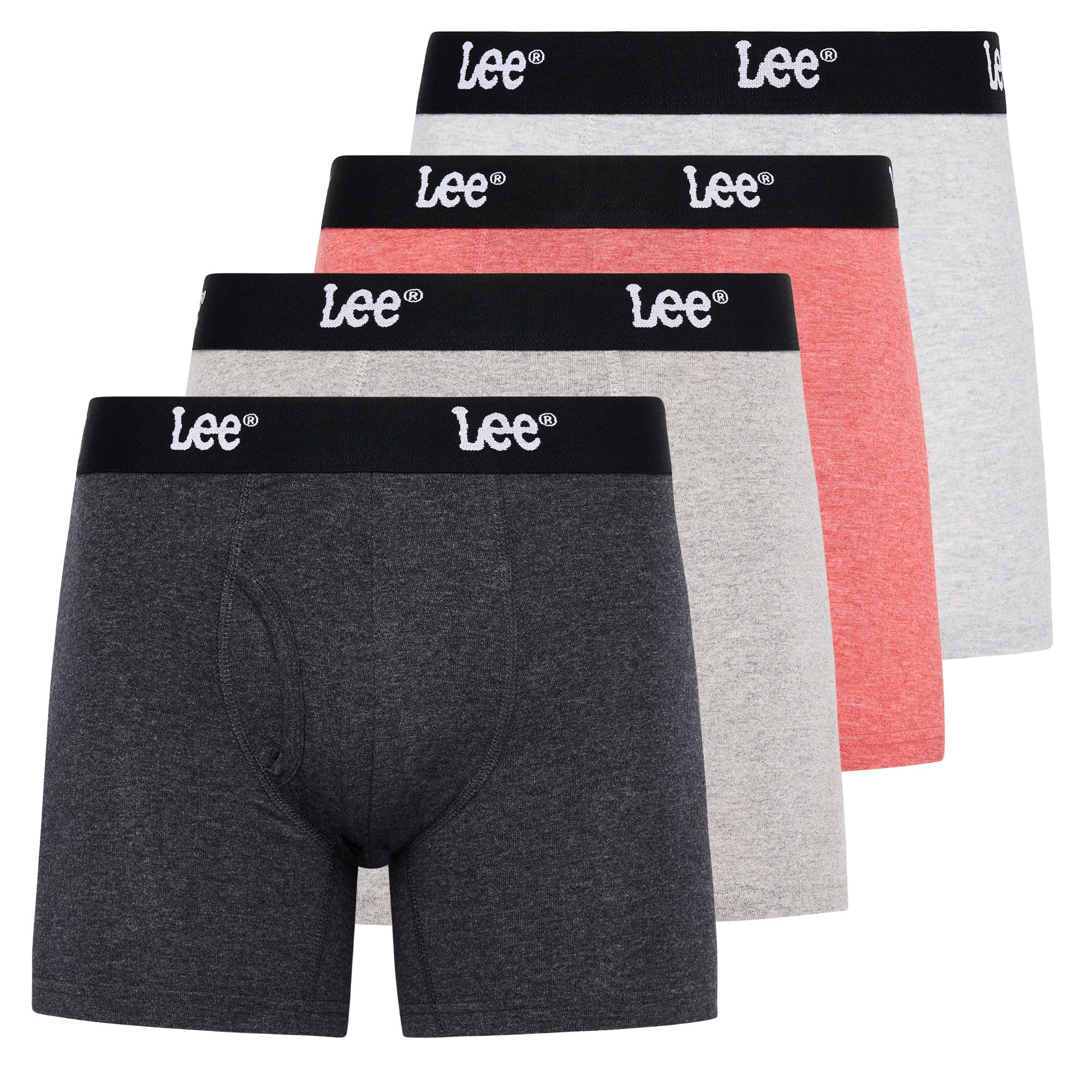 Lee Herren-Unterwäsche, Boxershorts, Baumwolle, Stretch, 4 Stück