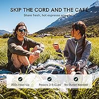 Vista 21 de OutIn Máquina de café espresso eléctrica portátil nano, cafetera de viaje para camping, cafetera de auto con calentamiento automático con USB-C