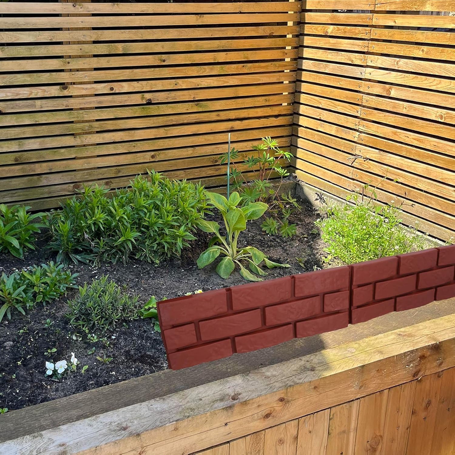 Brick Effect Garden Lawn Edging Border Bordering Separator ABS Plastic 1.76m