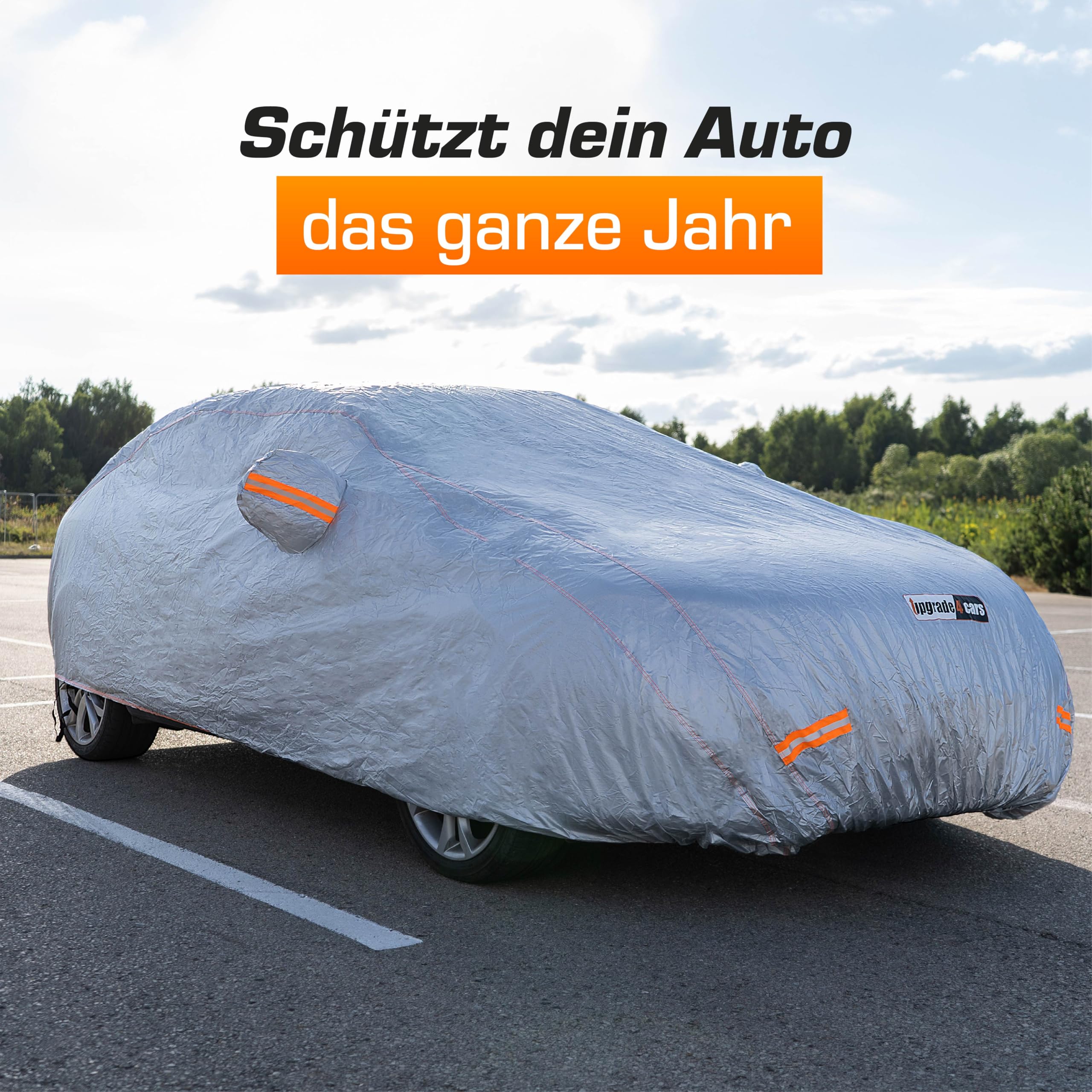 Upgrade4cars Autoabdeckung Outdoor Vollgarage | Auto Abdeckplane Komplett für alle Jahreszeiten | Autoplane Universal | Pkw Größe: XXL 571 * 203 * 120 cm