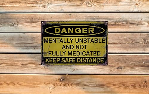 Miniatura 6 de Letrero vintage de metal divertido retro para jardín, hogar, regalos de cumpleaños, graduación, mantener una distancia segura, 12 x 8 pulgadas