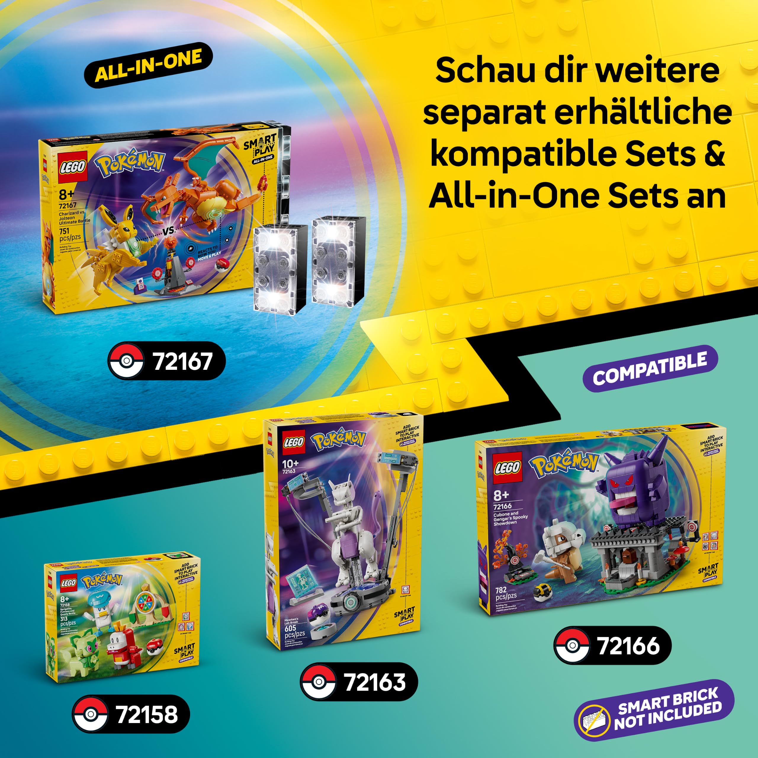LEGO Pokémon SMART Play: Tragossos und Gengars Gruselduell - kompatibles interaktives Spielset mit 4 SMART Tags und 2 Pokémon Figuren - Geschenkidee für Kinder ab 8 Jahren - 72166