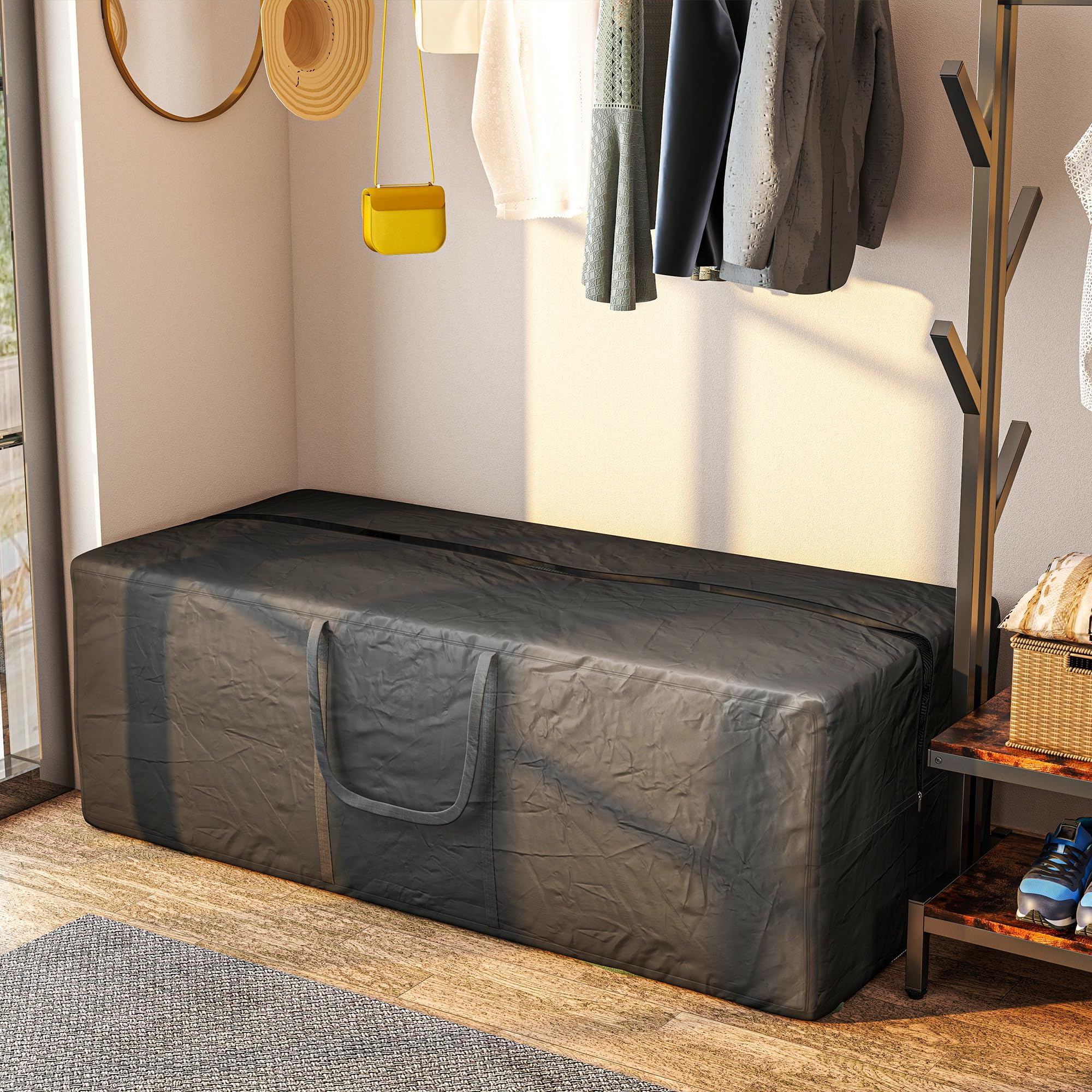 Outsunny Aufbewahrungstasche 600D Oxford, 840L Tragetasche bis 100kg belastbar, UV30+ Wasserdicht Auflagentasche, für Camping und Reisen, 175 x 80 x 60 cm, Schwarz