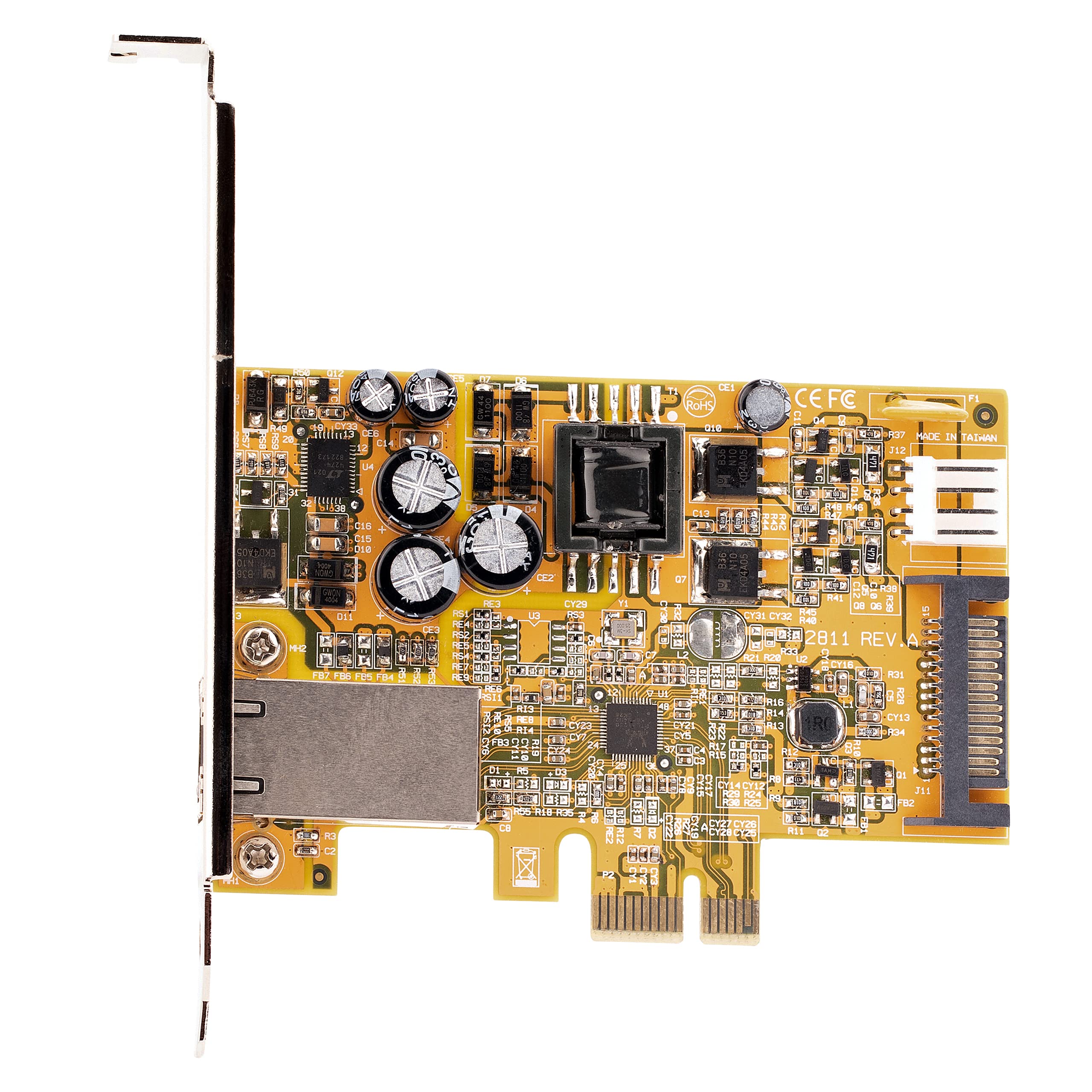 StarTech Tarjeta de Red PCIe 2,5Gbps PoE NBASE-T RJ45 (ST1000PEXPSE) | Suministra 30W PSE por un solo cable Cat5e, Alimenta sin inyector PoE, Chipset Realtek RTL8125B