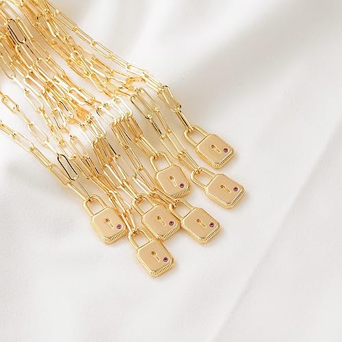 Miniatura 5 de VACRONA - Collar de 18 quilates con inicial de oro, chapado en oro, con cierre de capa, collar con monograma grabado, letras del abecedario