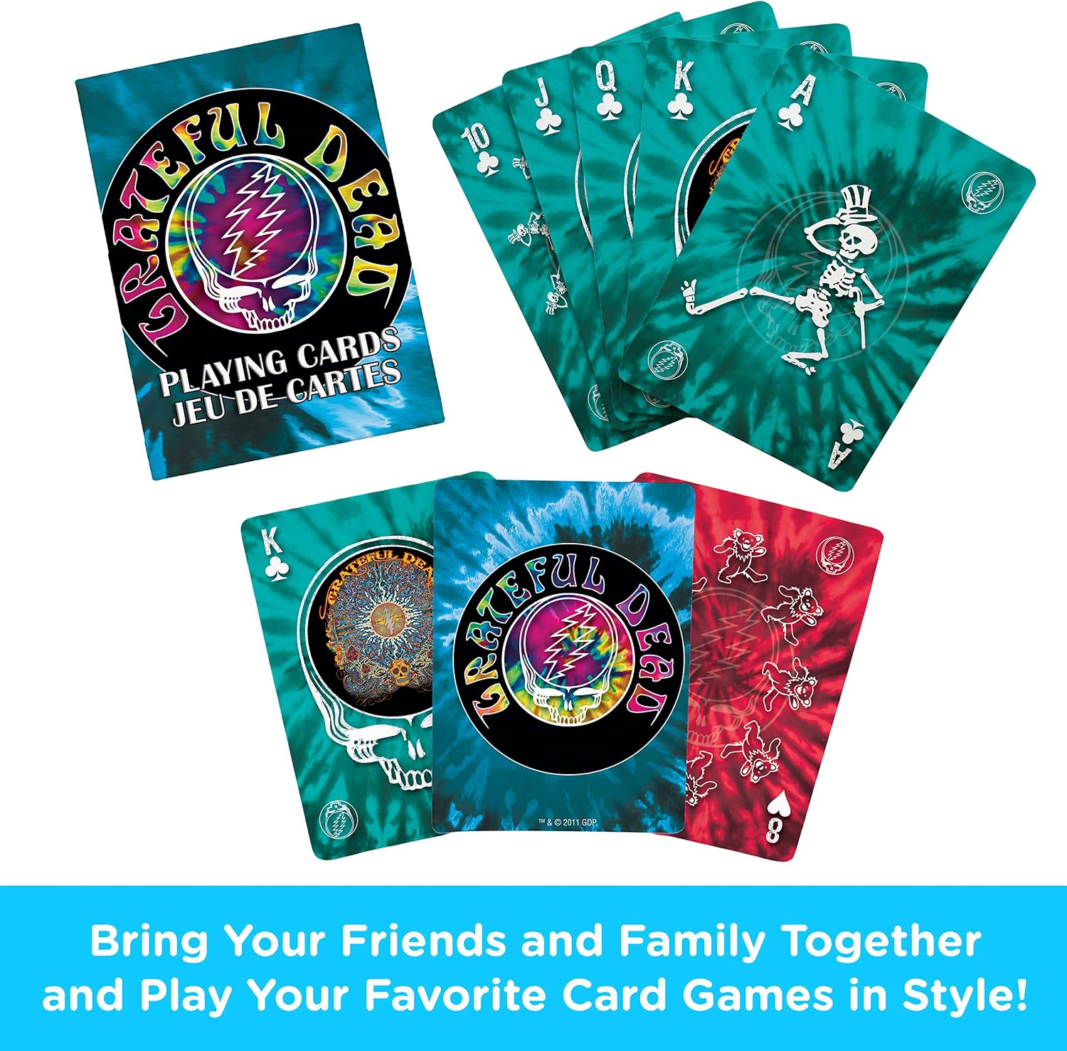 AQUARIUS Grateful Dead Playing Cards - Grateful Dead Themed Deck of Cards for Your Favorite Card Games - Officially Licensed Grateful Dead Merchandise & Collectibles