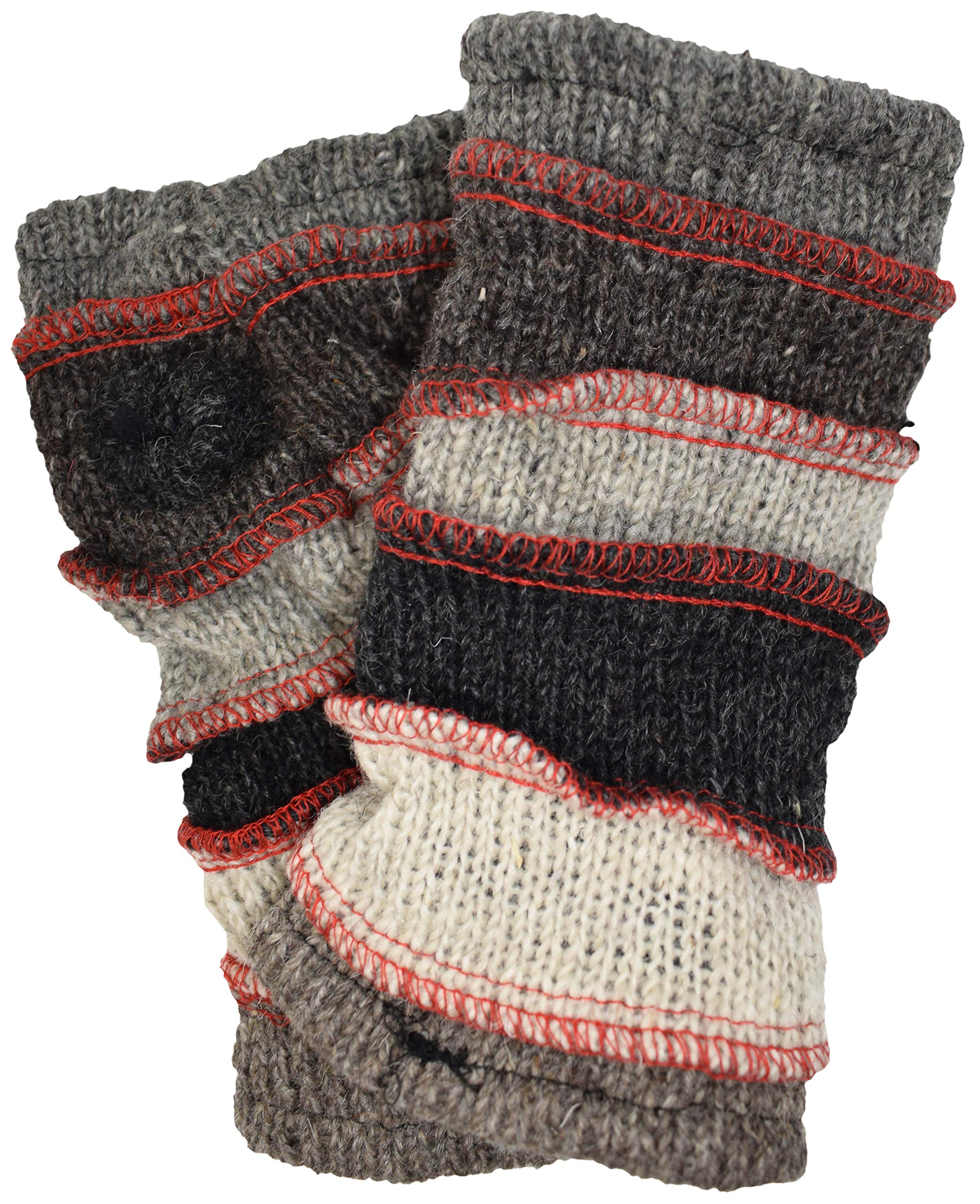Gheri Women's Warm Woolen Fleece Lined Hand Knitted Mittens Gloves Handwarmers X