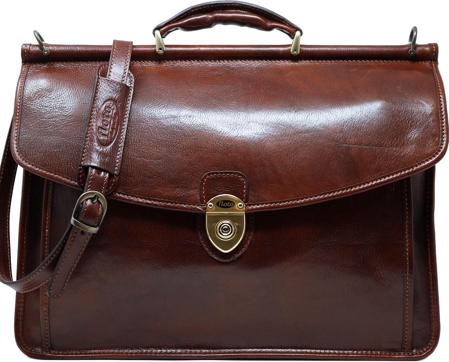 Floto Firenze Dowell Italian Leather Briefcase Messenger