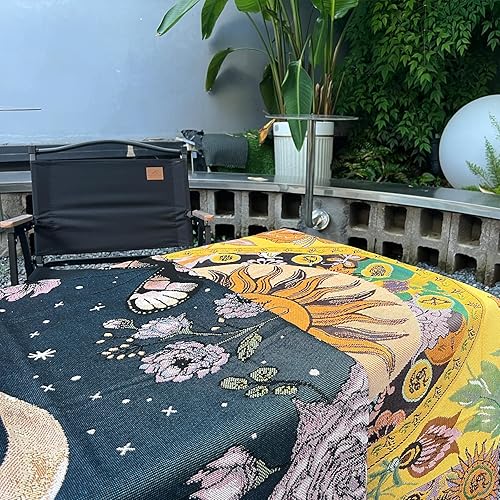 Miniatura 4 de Hopstar Manta con diseño de mariposa y hongos, tapiz hippie de doble cara, funda reversible de algodón suave para decoración del hogar, mantas y