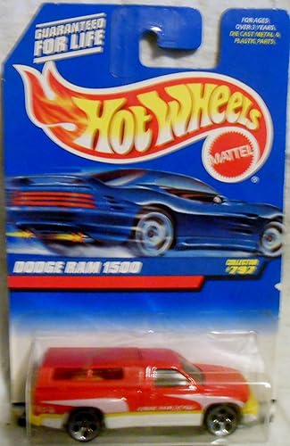 Mattel Hot Wheels 1998 Escala 1:64 Rojo Dodge Ram 1500 Die Cast Truck Collector #797