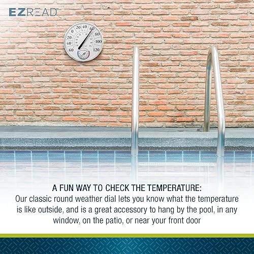 Miniatura 4 de Headwind Consumer Products EZREAD - Termómetro de esfera colgante, termómetros meteorológicos para uso en interiores y exteriores, diámetro grande