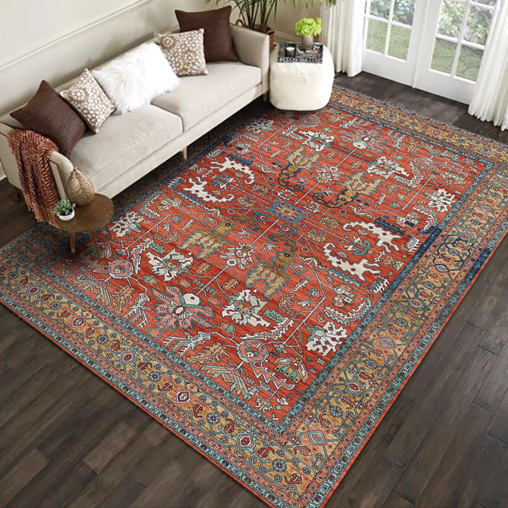 Amazon｜トルコ風 ラグ カーペット オシャレ 80*120cm 低反発 滑り止め