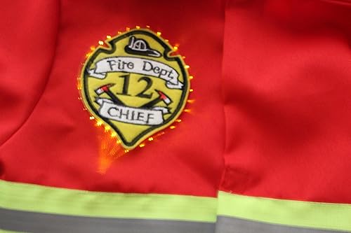 Miniatura 3 de Disfraz de bombero con luces para niños con sombrero jefe de Bomberos
