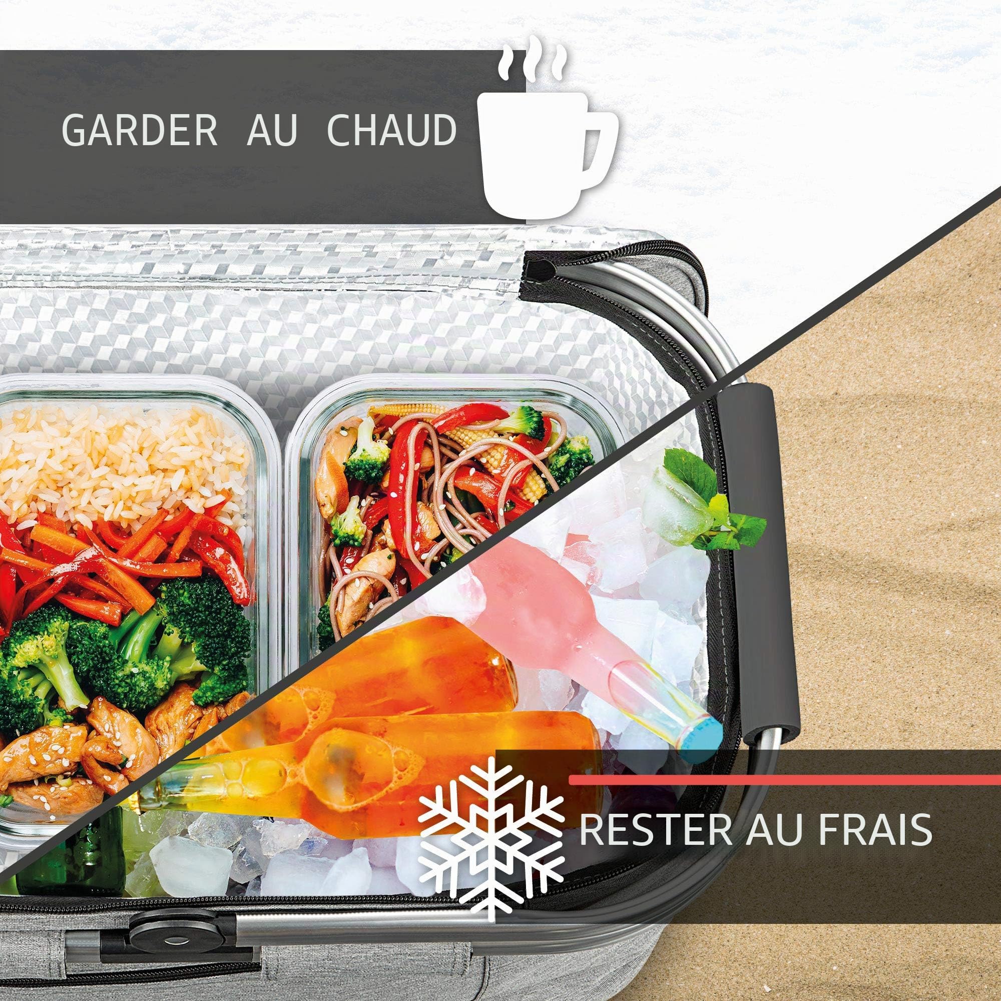 Bomoe Panier Pique-Nique Pliable Sac glacière Isotherme avec 2 Packs litres
