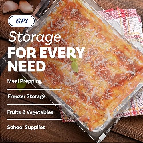 Vista 7 de GPI - Bolsas de almacenamiento de alimentos jumbo con cremallera deslizante, 12 x 15 pulgadas, 3 mil resistentes, extra grandes, fuertes y duraderas