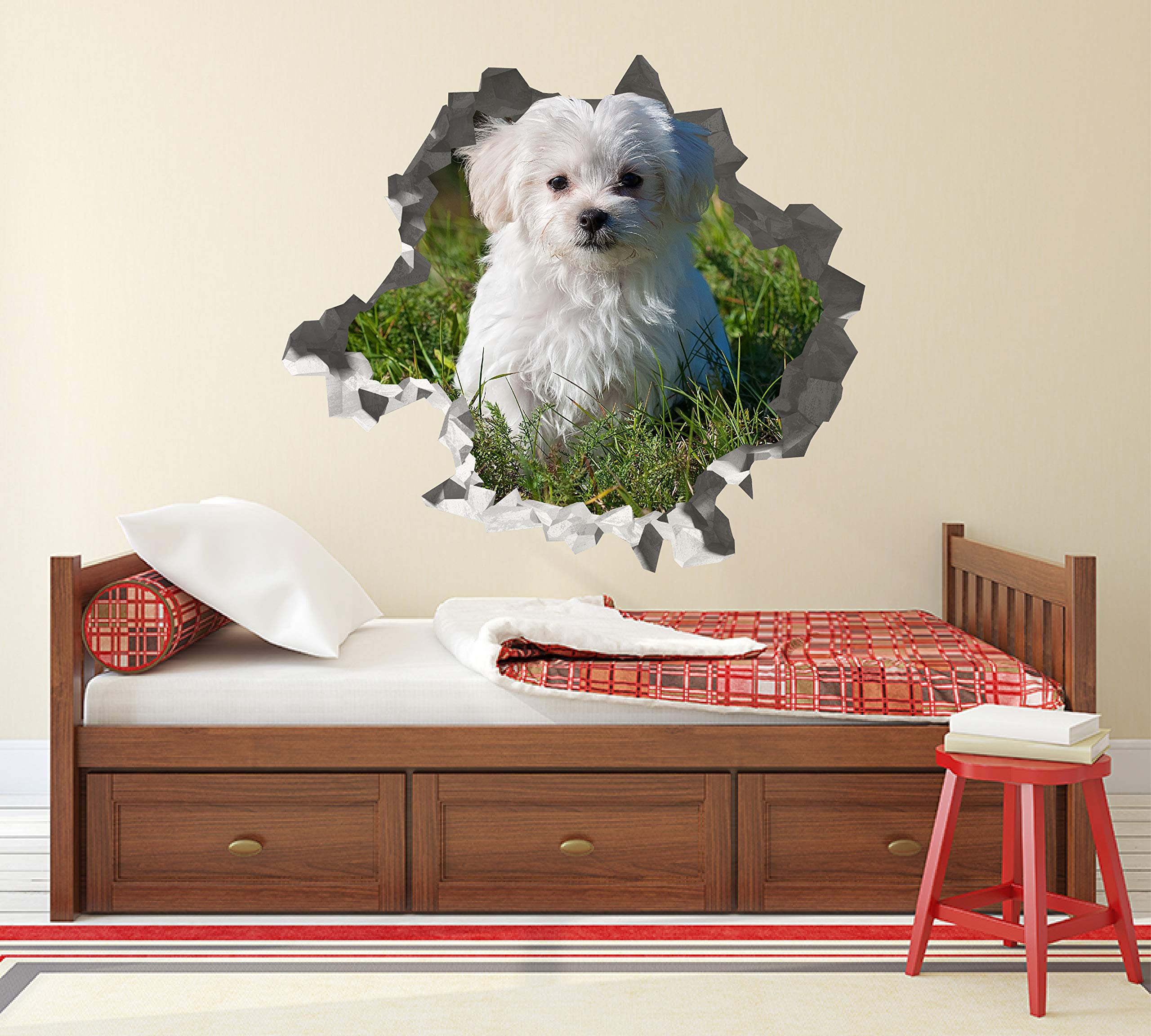 Cachorro Lindo Pegatina - Calcomania Animales - Decoración de Cuartos Niños - Sticker de Perro - Decoración Infantil - JS374 (Grande: 102 cm x 91 cm)