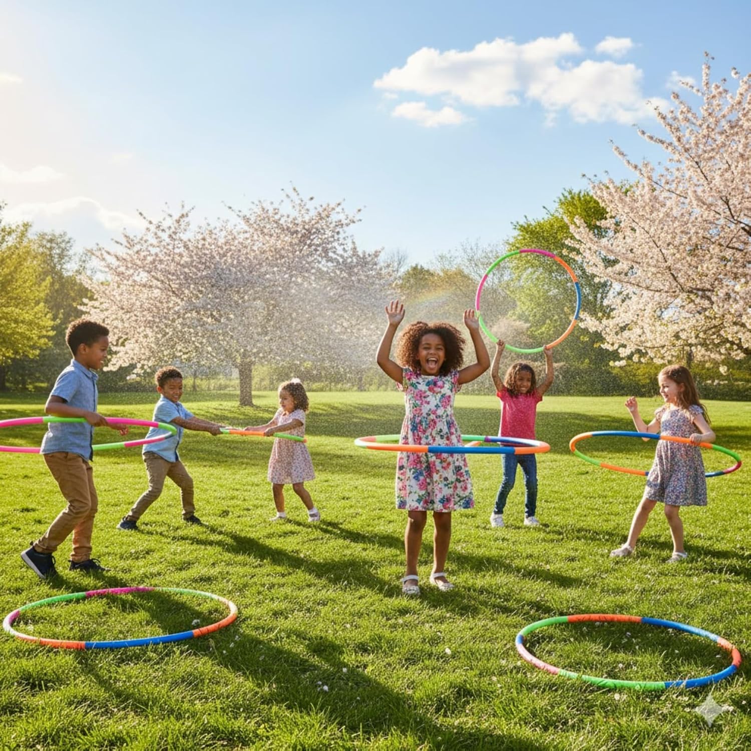 6 Pack: Toy Hoop Bundle Pack - Snap Together Detachable Adjustable Weight Size Plastic Hoops - Kids Hoola Rings for Sports, Exercise, Playing, 32-Inch