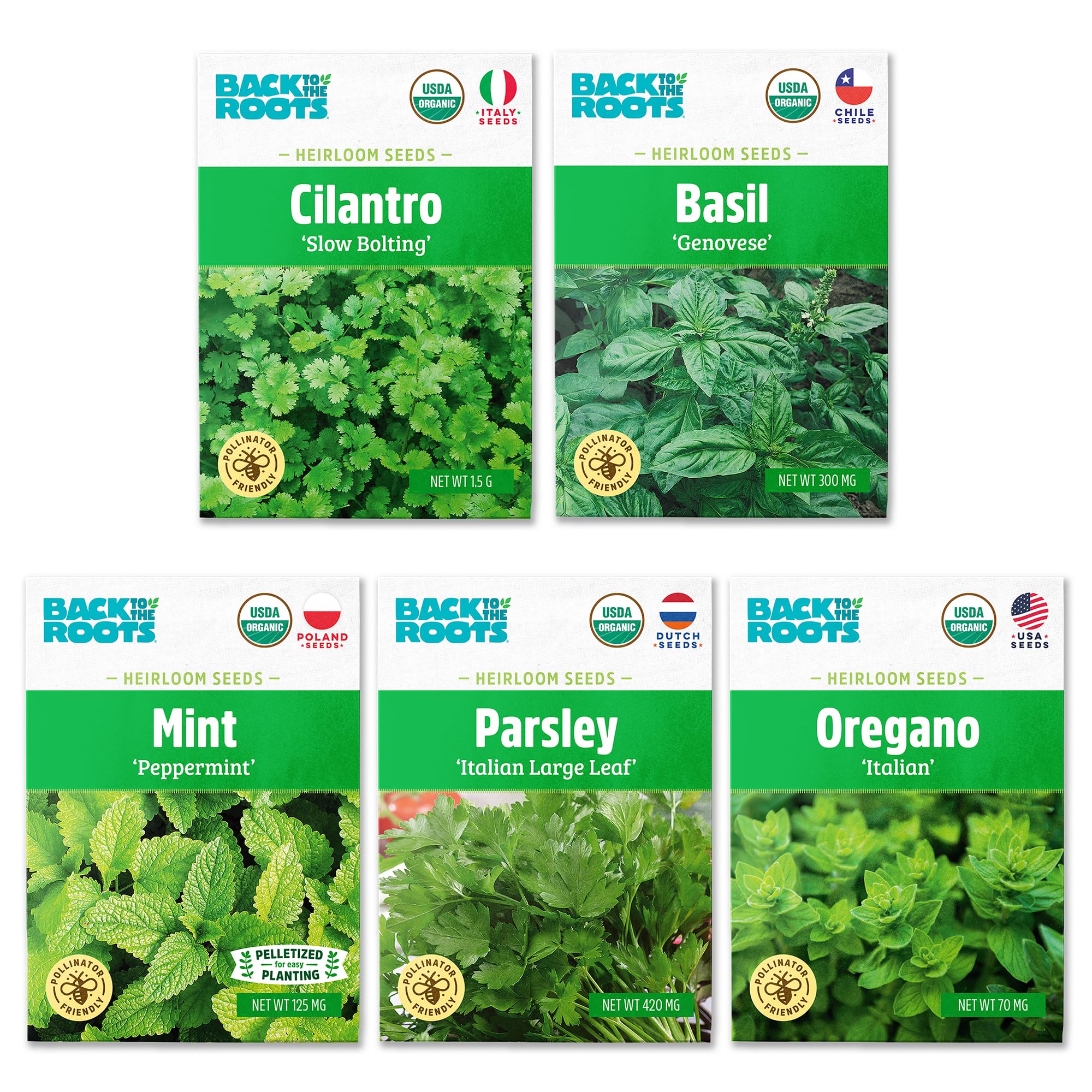Back to the Roots Organic Herb Seeds Variety 5-Pack