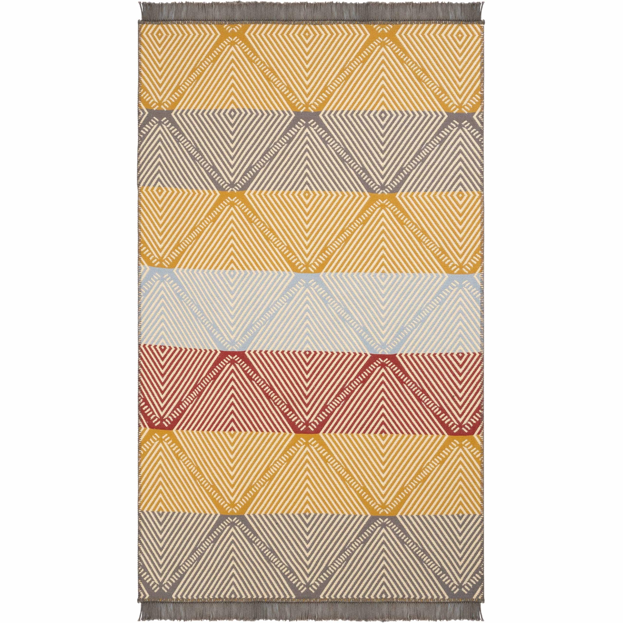 Cool Halı Lovely 2412 B Renkli Kilim Makinede Yıkanabilir Çift Taraflı Akrilik İnce Banyo Balkon Mutfak Kilimi