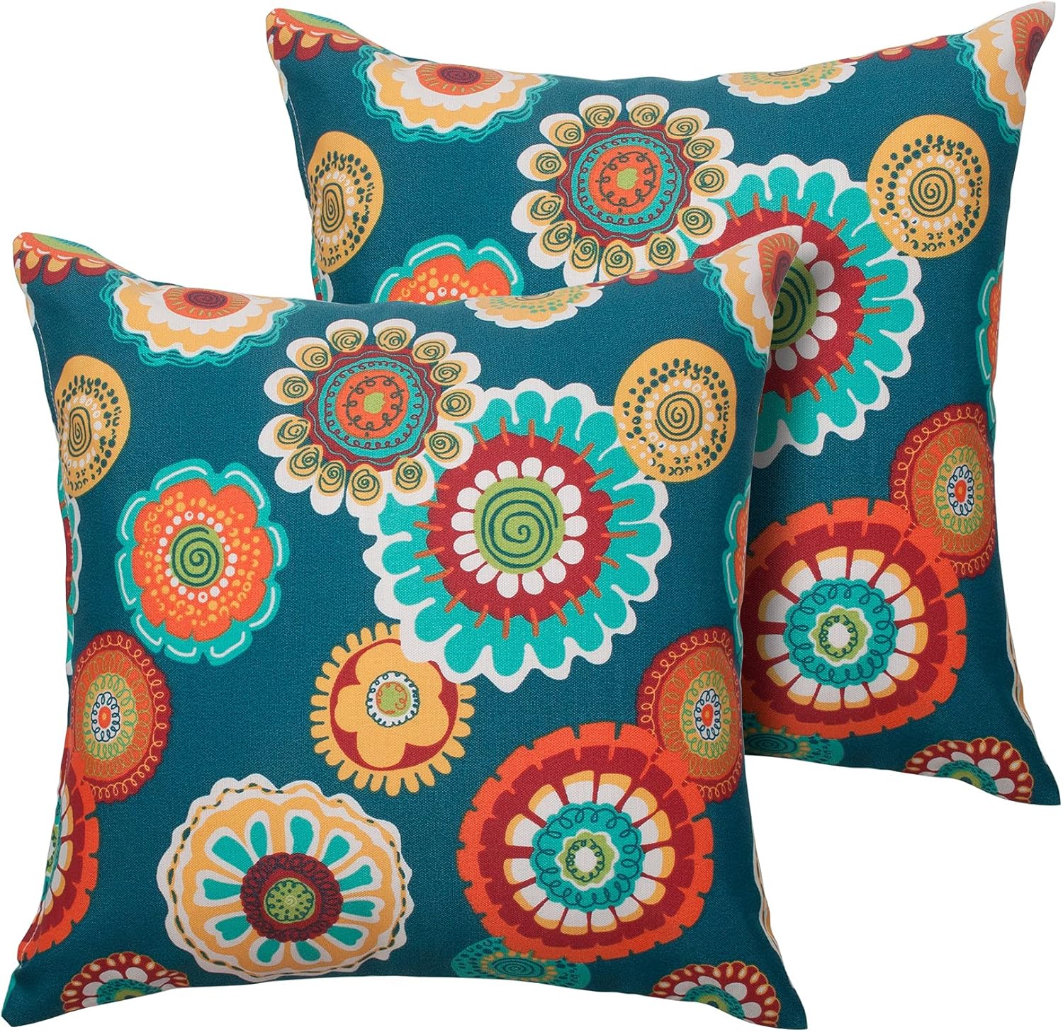 Magpie Fabrcis Pack of 2 Outdoor Waterproof Throw Pillow with Insert 18 x 18 Inch, Christmas Decorative Back Cushion Pad for Garden Patio Tent Balcony Couch Sofa(Floral Green) - Image 7