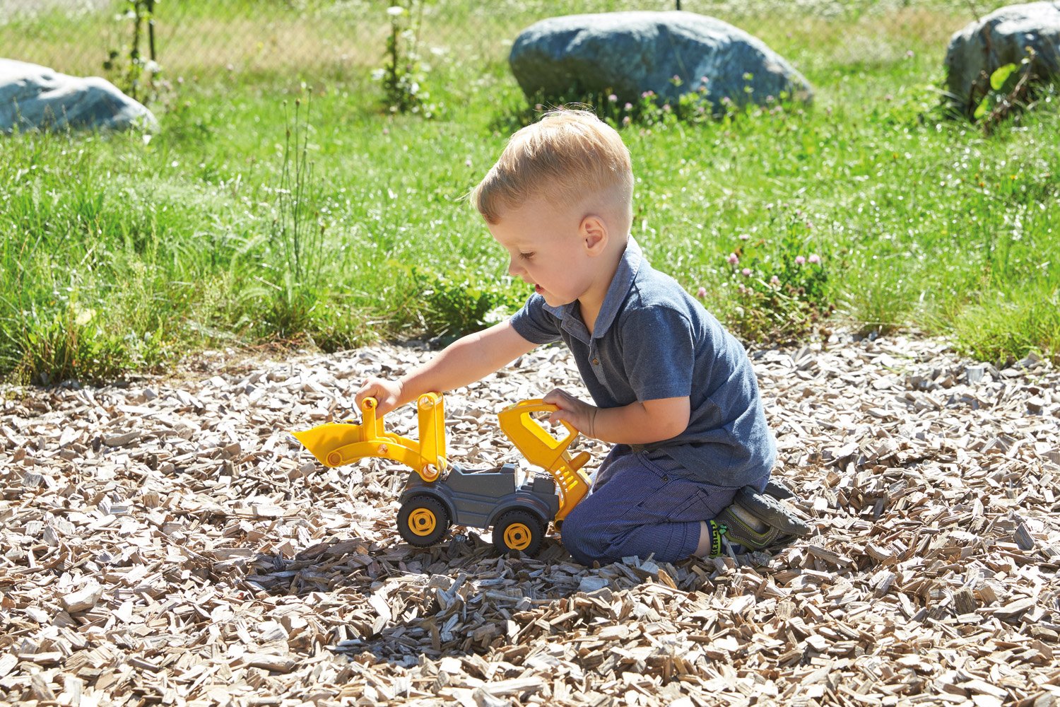 SIMM Spielwaren 04212 pojazdy konstrukcyjne, ok. 33 cm, żółte