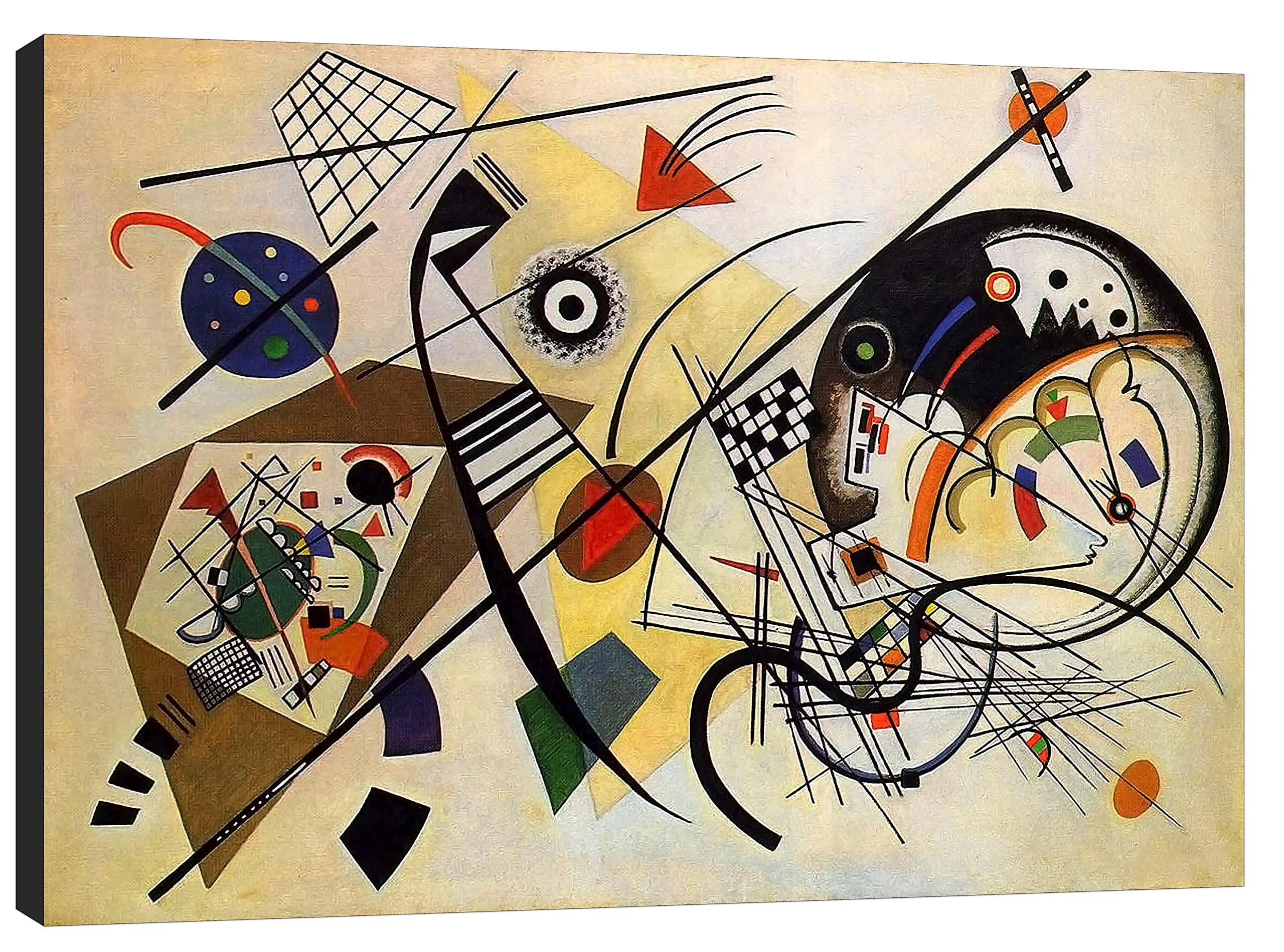 Kandinsky Transverse Line Picture Print On Framed Canvas Wall Art Home Decoration 34’’ x 24’’inch( 86x 60 cm ) -38mm Depth