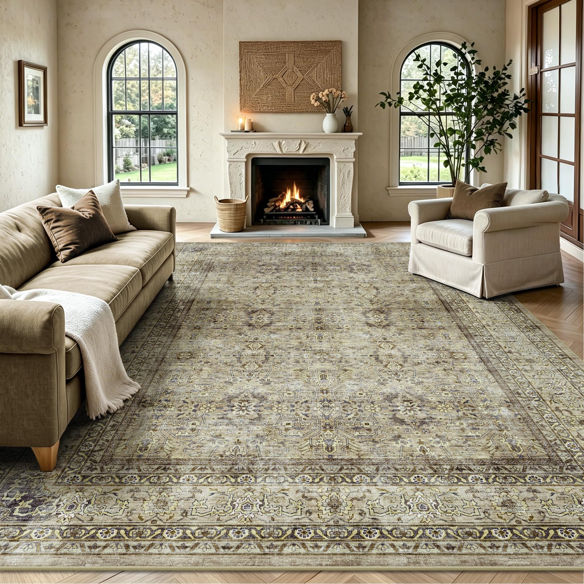 Photo 1 of Yarooge 8'x10' Vintage Floral Area Rug