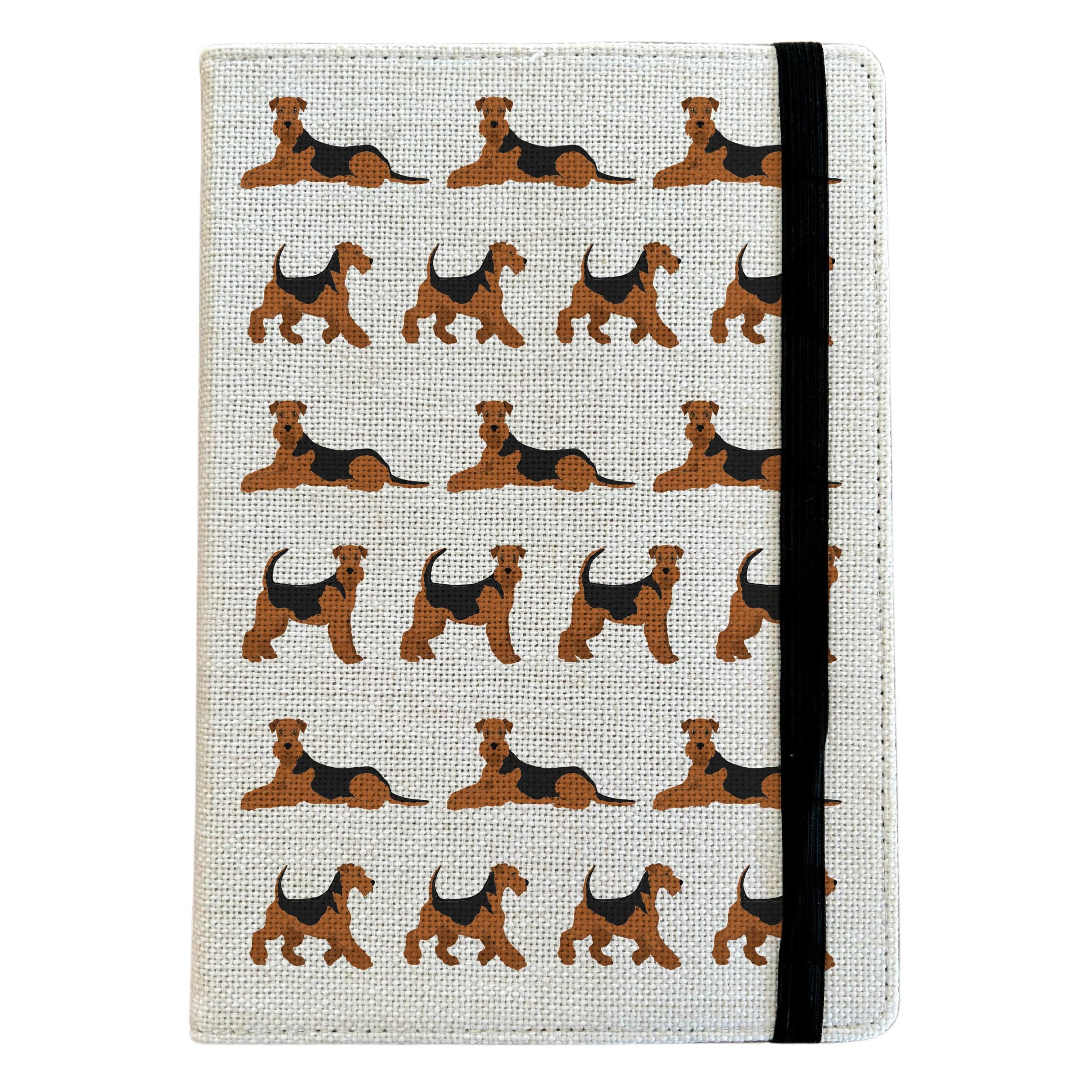 Personalised Airedale Terrier Dog A5 Notebook - Custom Dog Lined Journal - Reusable Puppy Notebook Cover - Linen Hardback Journal Cover Gift