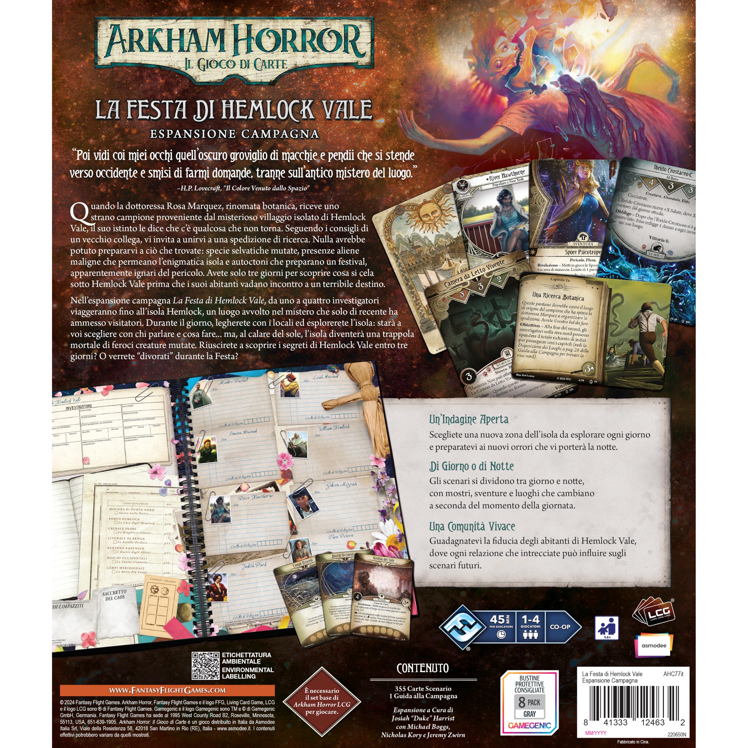 Asmodee - Arkham Horror LCG – La Festa di Hemlock Vale – Esp. Campagna, Espansione Gioco da Tavolo, 1-4 Giocatori, 14+ Anni, Edizione in Italiano