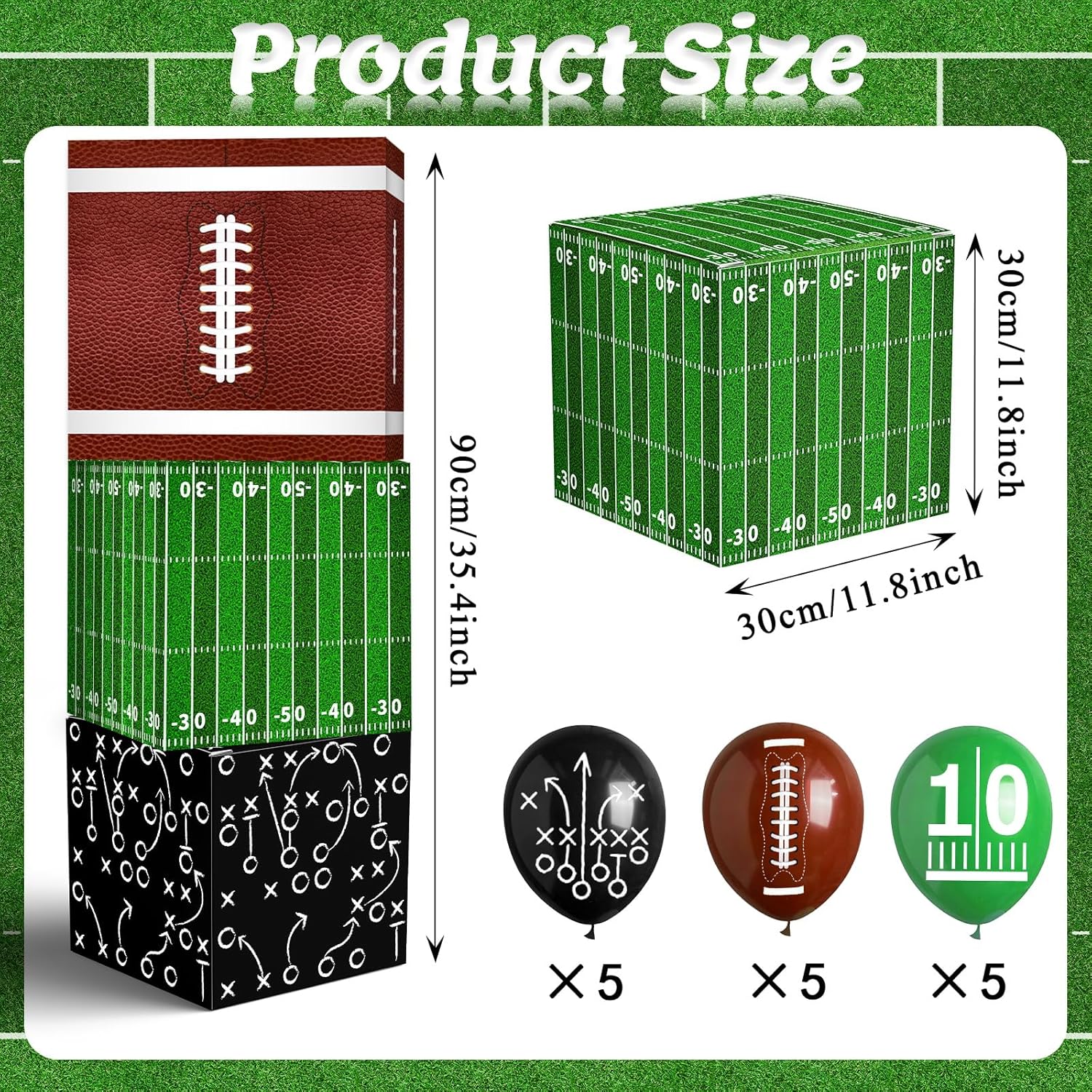 Football Party Decorations 18pcs Football Balloon and Boxes Football Paper Boxes Football Cardboard Box for Football Birthday Party Football Gameday Tailgate Touch Down Party Supplies image 2 of 6 B0DN623TX6