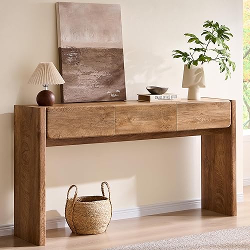 OKD 63'' Console Table with 3 Drawers, Farmhouse Entryway Table