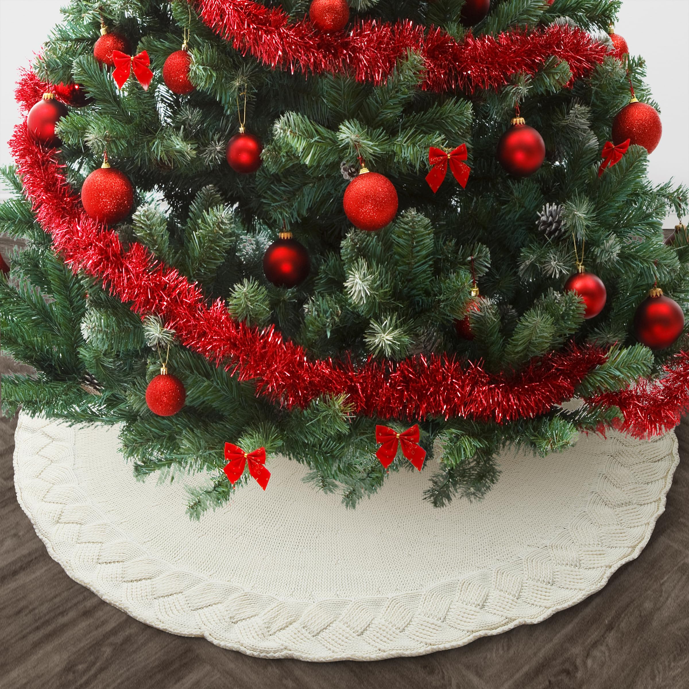 Mr. Pen - Jupe de sapin de Noël en tricot de 122 cm, jupe de sapin de Noël, jupe de sapin de Noël, jupe de sapin de Noël, jupe pour sapin de Noël, jupe de sapin de Noël de 122 cm