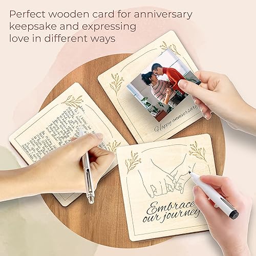 Miniatura 3 de STOFINITY Tarjeta de Aniversario de 1 Año para Novio Novia - Tarjetas de Feliz Primer Aniversario para Hombres, 1 Tarjeta de Citas de Papel para Él,