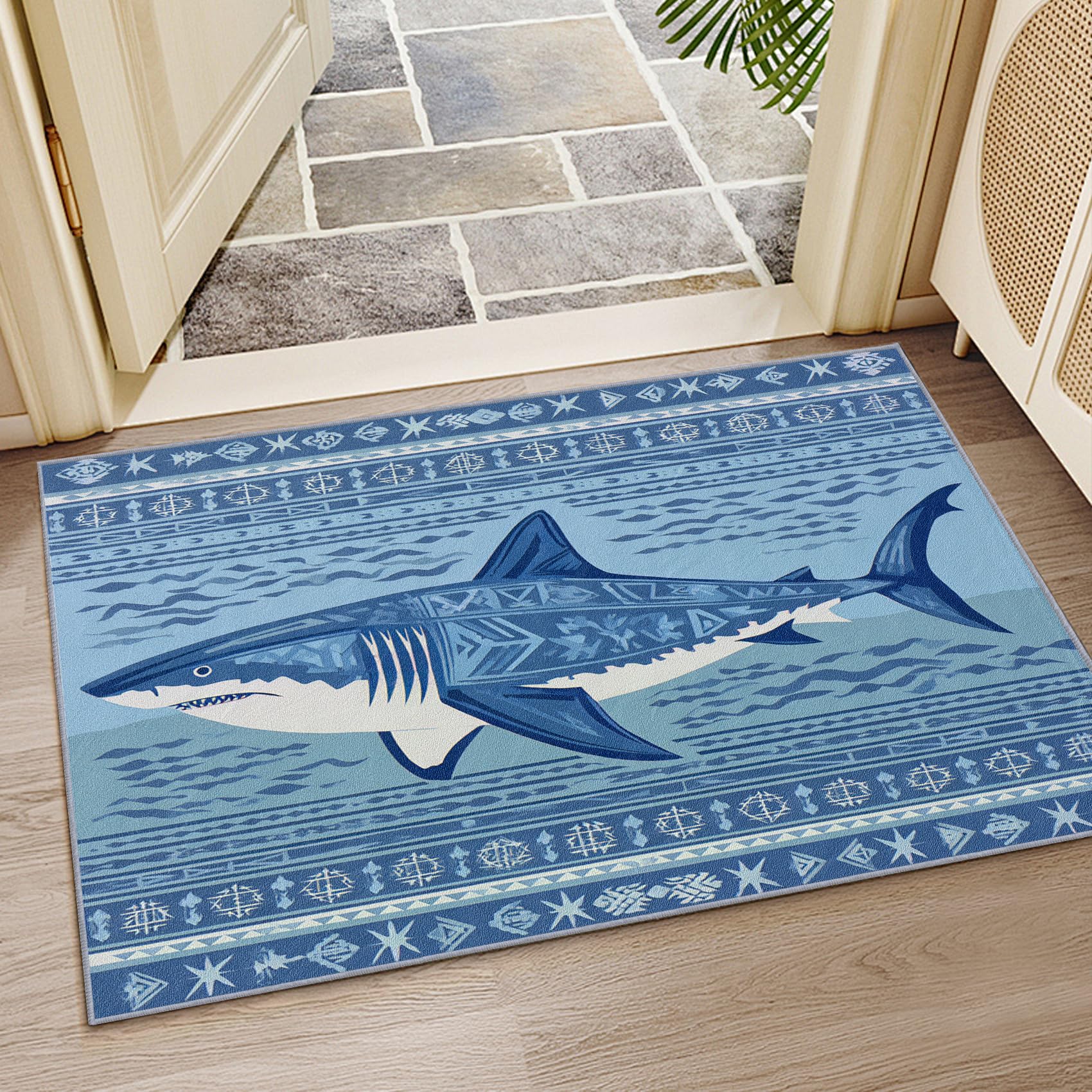 Mistela Hai Teppich 200x200 cm Blau