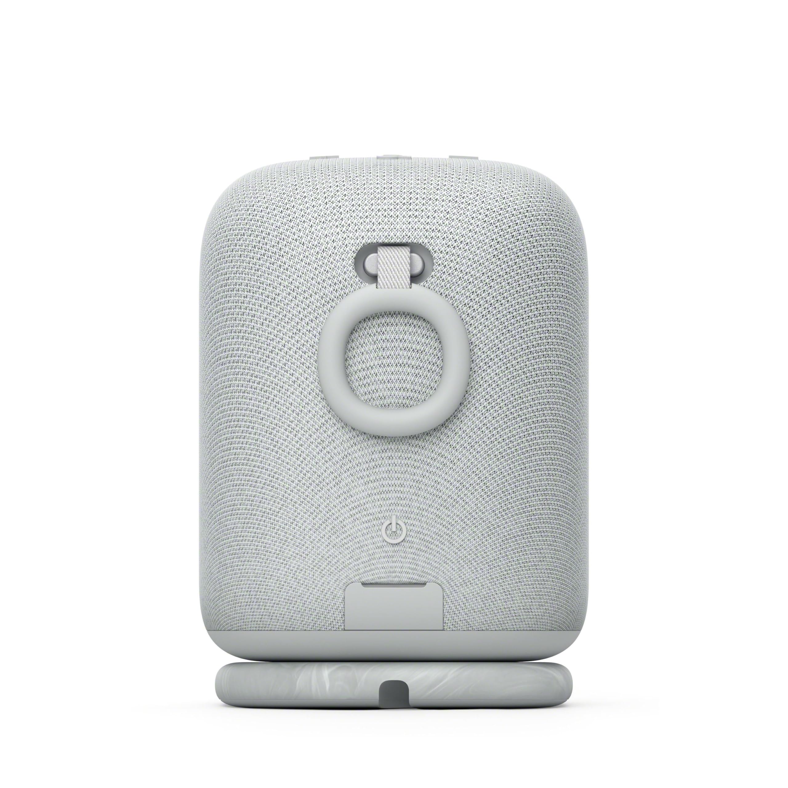 Sony LinkBuds Speaker przenośny bezprzewodowy głośnik Bluetooth ze stacją ładującą, IPX4, wodoodporny, 25-godzinny akumulator, jakość dzwonka, głośnik domowy, szary