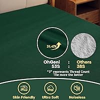 Vista 101 de OhGeni Protector de colchón 100% impermeable, sábana bajera con bolsillos profundos, material suave transpirable sin ruido de alta calidad, funda